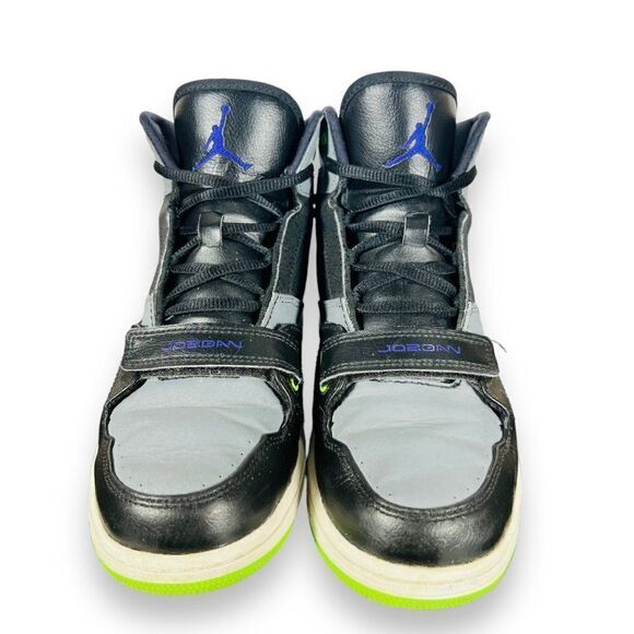 Air Jordan 1 Flight Black / Grey / Lime 630919-070 Rare Youth 6.5 - Picture 3 of 11